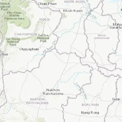 Map showing location of Bua Yai (15.585520, 102.425870)