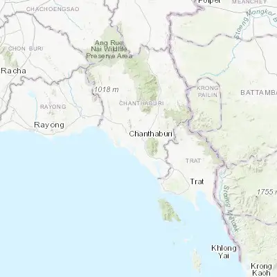 Map showing location of Chanthaburi (12.609610, 102.104470)