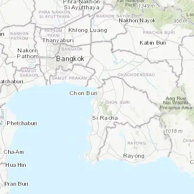 Map showing location of Chon Buri (13.362200, 100.983450)
