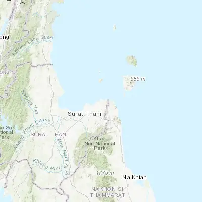 Map showing location of Don Sak (9.316760, 99.691840)