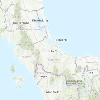 Map showing location of Hat Yai (7.008360, 100.476680)