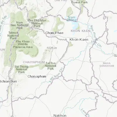 Map showing location of Kaeng Khro (16.108640, 102.258080)