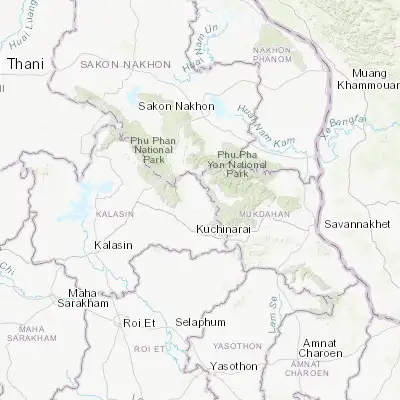 Map showing location of Khao Wong (16.700080, 104.090190)