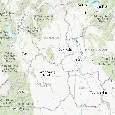 Map showing location of Khiri Mat (16.833330, 99.800000)