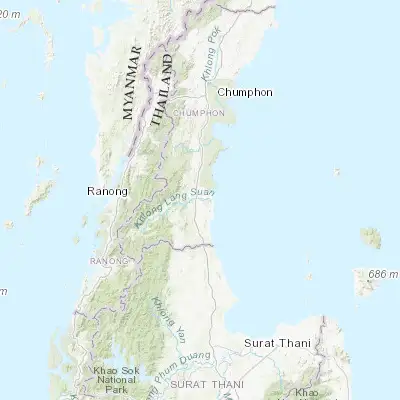 Map showing location of Lang Suan (9.945610, 99.078470)