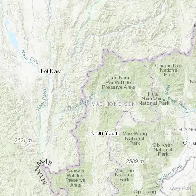 Map showing location of Mae Hong Son (19.300290, 97.968520)