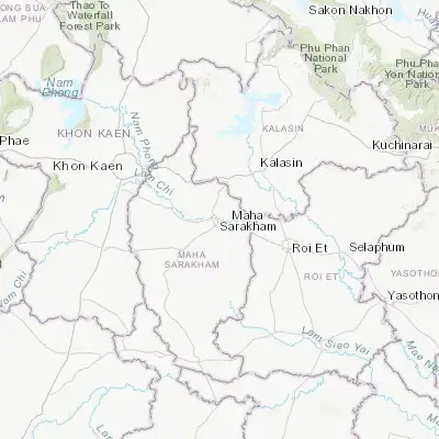 Map showing location of Maha Sarakham (16.184830, 103.300670)