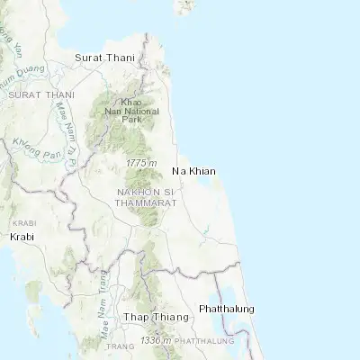 Map showing location of Nakhon Si Thammarat (8.433330, 99.966670)
