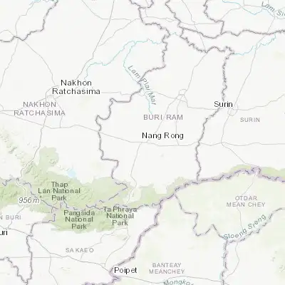 Map showing location of Nang Rong (14.637700, 102.791380)