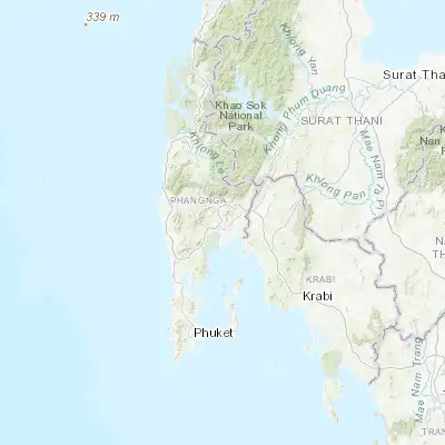 Map showing location of Phang Nga (8.450910, 98.529850)