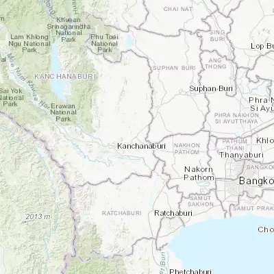 Map showing location of Phanom Thuan (14.130310, 99.698580)