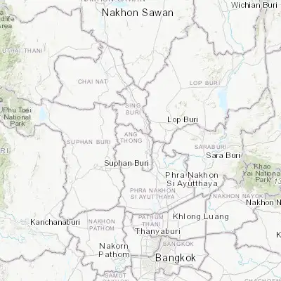 Map showing location of Pho Thong (14.667310, 100.408780)