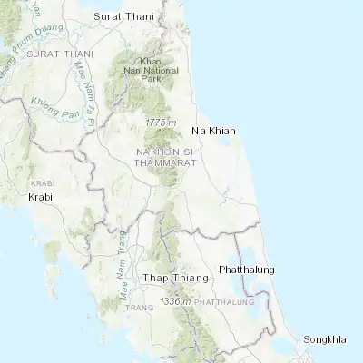 Map showing location of Ron Phibun (8.179110, 99.854250)
