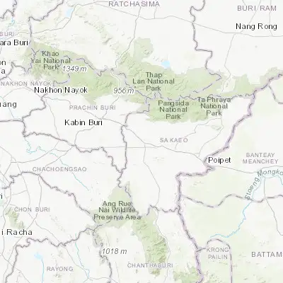 Map showing location of Sa Kaeo (13.814110, 102.072220)