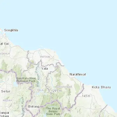 Map showing location of Sai Buri (6.701310, 101.616750)