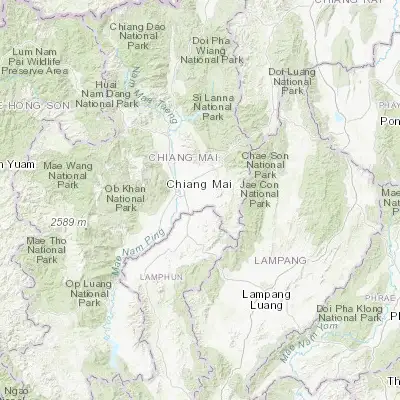 Map showing location of San Kamphaeng (18.744860, 99.119530)