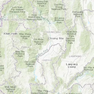 Map showing location of San Pa Tong (18.628280, 98.895720)