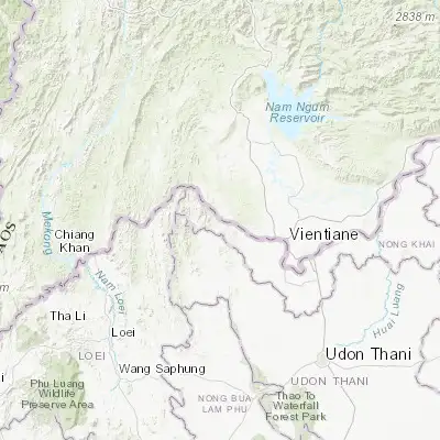 Map showing location of Sangkhom (18.063890, 102.273640)