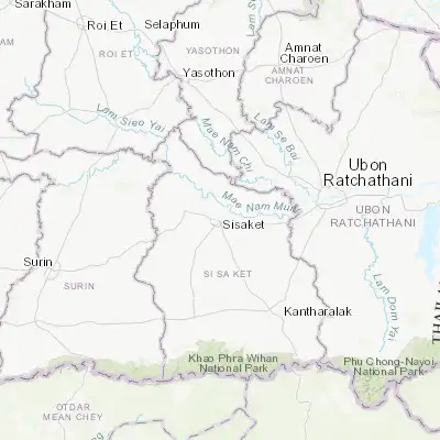 Map showing location of Si Sa Ket (15.114810, 104.329380)