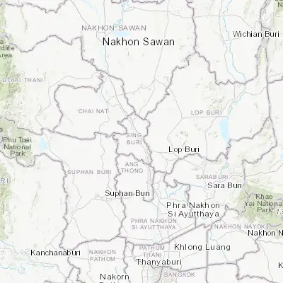 Map showing location of Sing Buri (14.887860, 100.404640)