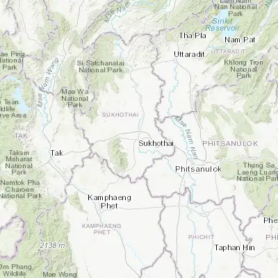 Map showing location of Sukhothai (17.007780, 99.823000)