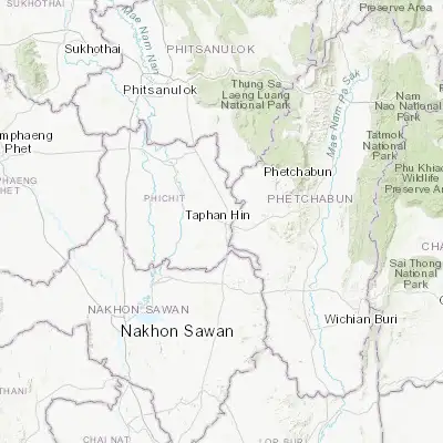Map showing location of Thap Khlo (16.160030, 100.596560)