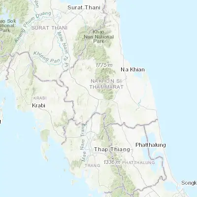 Map showing location of Thung Song (8.164530, 99.680390)