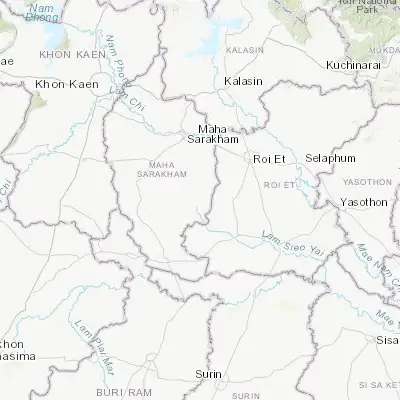 Map showing location of Wapi Pathum (15.845230, 103.376780)