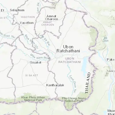 Map showing location of Warin Chamrap (15.193190, 104.862800)