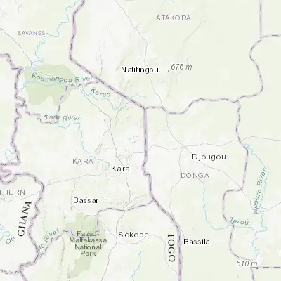 Map showing location of Pagouda (9.752500, 1.327780)