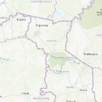 Map showing location of Sansanné-Mango (10.359170, 0.470830)