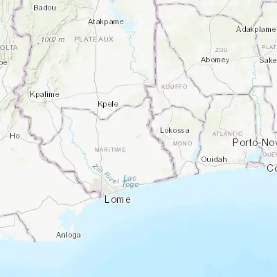 Map showing location of Tabligbo (6.583330, 1.500000)