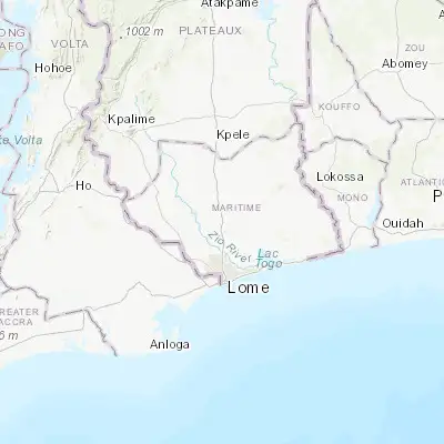 Map showing location of Tsévié (6.426110, 1.213330)