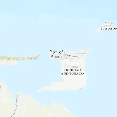 Map showing location of Port of Spain (10.666680, -61.518890)