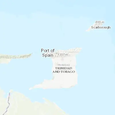 Map showing location of Tunapuna (10.652450, -61.388780)