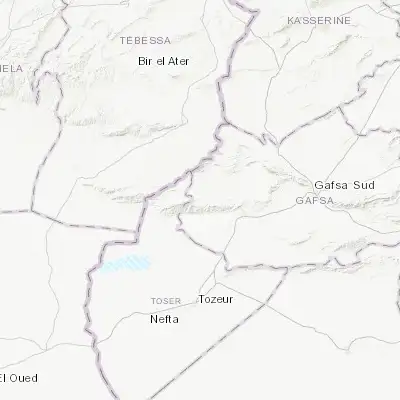 Map showing location of Ar Rudayyif (34.382700, 8.155490)