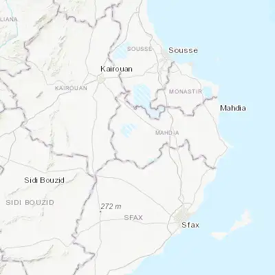 Map showing location of Chorbane (35.285810, 10.385800)