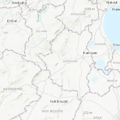 Map showing location of Haffouz (35.632350, 9.676240)