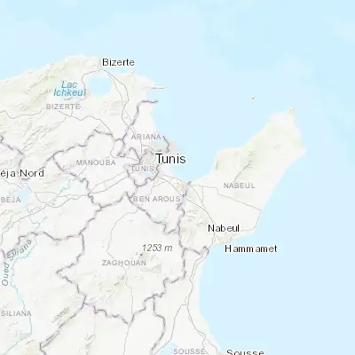 Map showing location of Hammam-Lif (36.728660, 10.341630)