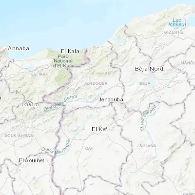 Map showing location of Jendouba (36.501140, 8.780240)