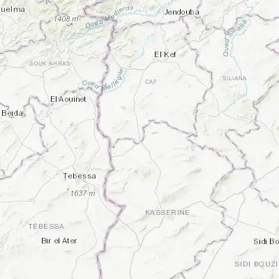 Map showing location of Kalaat Khasba (35.662590, 8.585770)