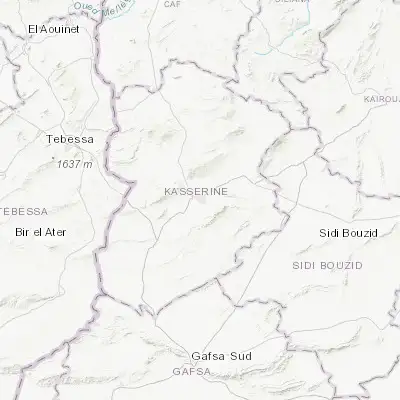 Map showing location of Kasserine (35.167580, 8.836510)