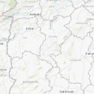 Map showing location of Maktar (35.857980, 9.200720)