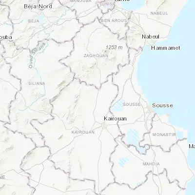 Map showing location of Sbikha (35.933250, 10.020810)
