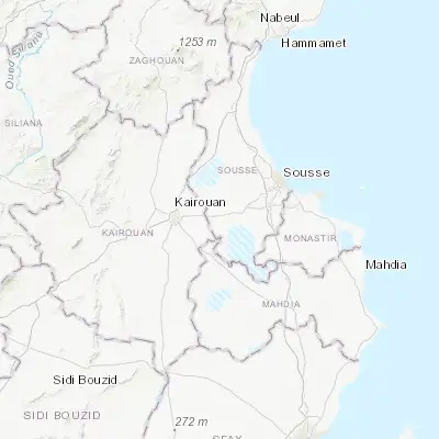 Map showing location of Sidi el Hani (35.671390, 10.315830)