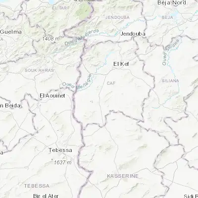 Map showing location of Tajerouine (35.891740, 8.552760)