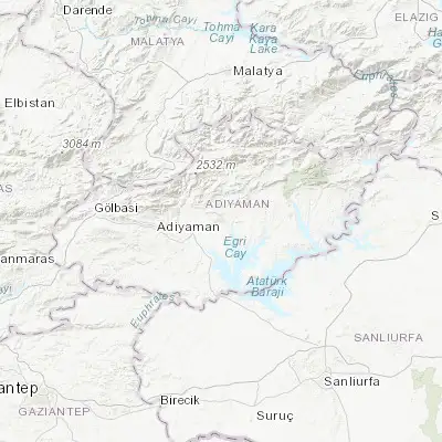 Map showing location of Adıyaman (37.764410, 38.276290)