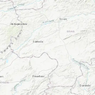 Map showing location of Altınyayla (39.272490, 36.750980)