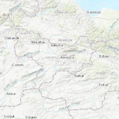 Map showing location of Amasya (40.653330, 35.833060)