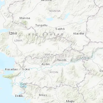 Map showing location of Bademli (38.081670, 28.057780)